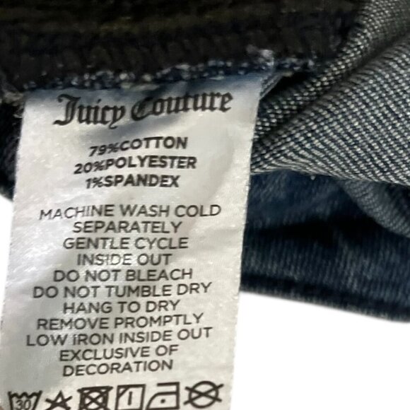 Juicy Couture Plus-Size Blue Juicy Spell-Out Stretch Straight Leg Jeans Sz 16W - Picture 11 of 11